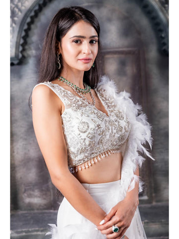 Aahava - SNOWY SHIMMER (SAREE) Aahava - SNOWY SHIMMER (SAREE)