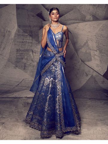 Archana Kochhar - The Anant Blue Corset Lehenga Archana Kochhar - The Anant Blue Corset Lehenga