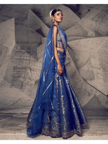Archana Kochhar - The Anant Blue Corset Lehenga Archana Kochhar - The Anant Blue Corset Lehenga