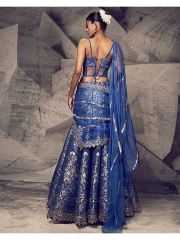 Archana Kochhar - The Anant Blue Corset Lehenga Archana Kochhar - The Anant Blue Corset Lehenga