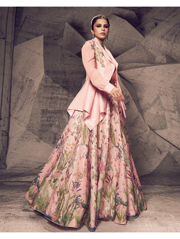 Archana Kochhar - The Pink Floral Blazer Lehenga Archana Kochhar - The Pink Floral Blazer Lehenga