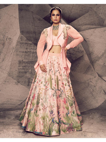 Archana Kochhar - The Pink Floral Blazer Lehenga Archana Kochhar - The Pink Floral Blazer Lehenga