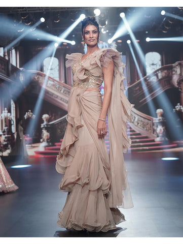 Archana Kochhar - The Spree Twirl Ruffle Sari Archana Kochhar - The Spree Twirl Ruffle Sari