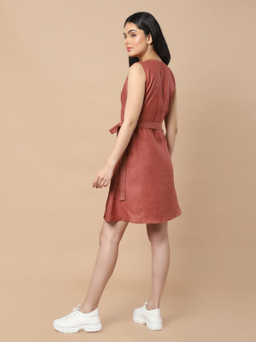 Sleeveless Hemp Wrap Dress Sleeveless Hemp Wrap Dress