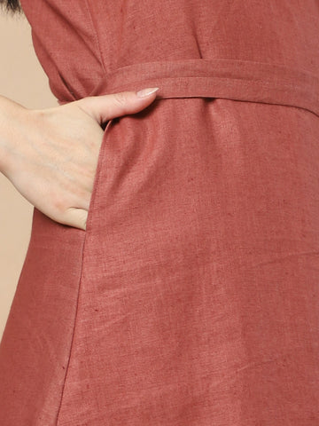 Sleeveless Hemp Wrap Dress Sleeveless Hemp Wrap Dress