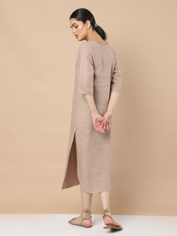 Elegance: Hemp Single Slit Full Sleeves Dress Elegance: Hemp Single Slit Full Sleeves Dress
