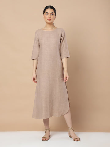 Elegance: Hemp Single Slit Full Sleeves Dress Elegance: Hemp Single Slit Full Sleeves Dress