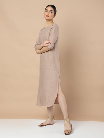 Elegance: Hemp Single Slit Full Sleeves Dress Elegance: Hemp Single Slit Full Sleeves Dress