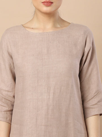 Elegance: Hemp Single Slit Full Sleeves Dress Elegance: Hemp Single Slit Full Sleeves Dress