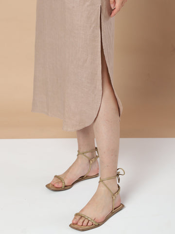 Elegance: Hemp Single Slit Full Sleeves Dress Elegance: Hemp Single Slit Full Sleeves Dress