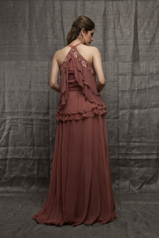 Fusion Wear Halter Neck Gown Fusion Wear Halter Neck Gown