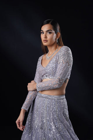 "Cresta" Sapphire Colour Lehenga Set "Cresta" Sapphire Colour Lehenga Set