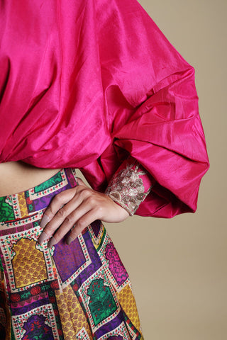 Hand-Embroidered Blouse With Lehenga Hand-Embroidered Blouse With Lehenga