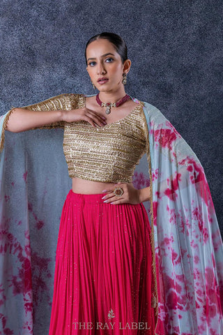 Fuchsia Pink Lehenga Set