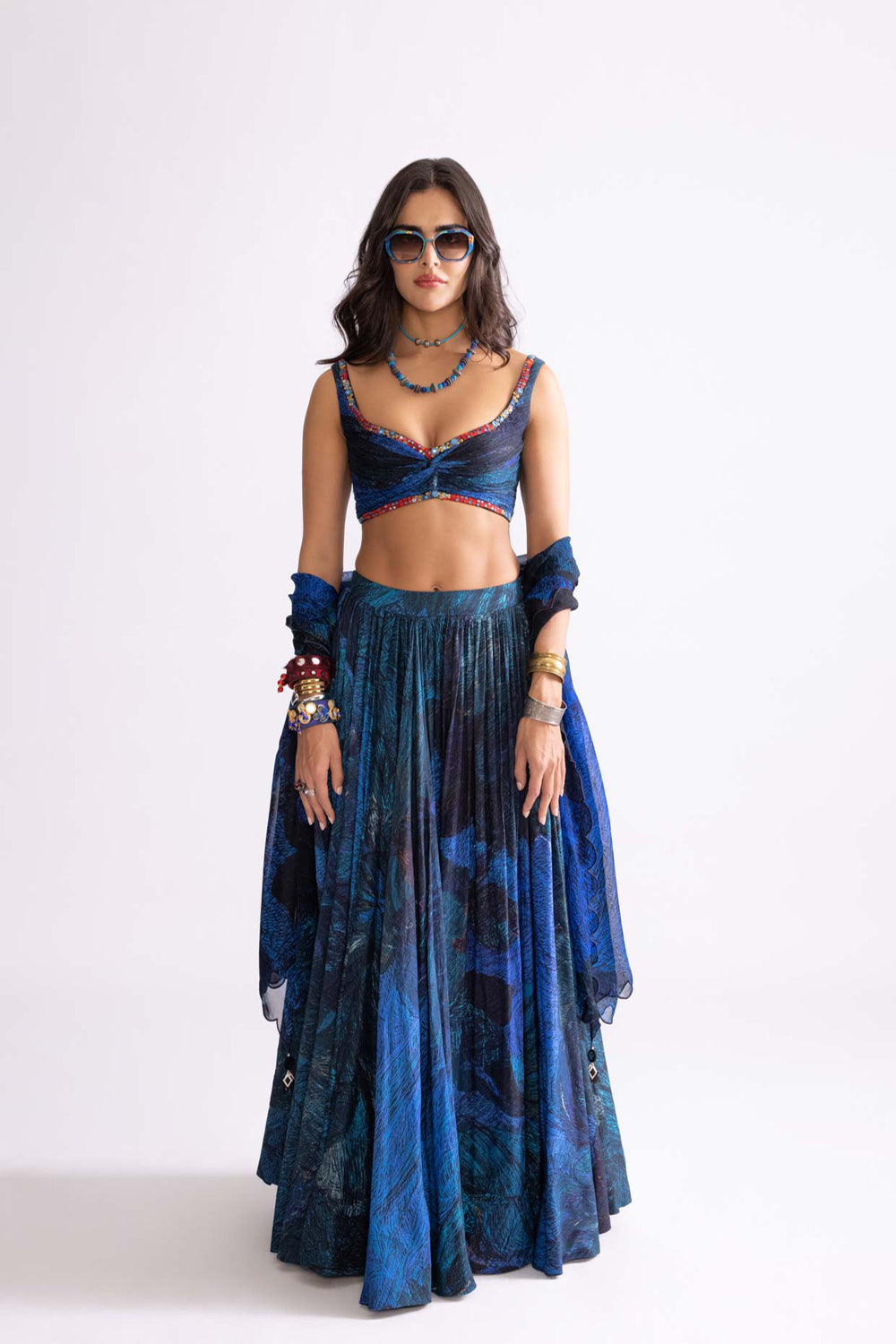 Riley Blouse, Magnolia Lehenga , Scallop Dupatta