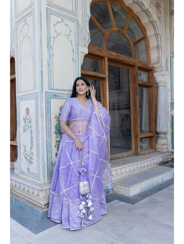 Pomcha Jaipur - MIMOSA LILAC LEHENGA SET