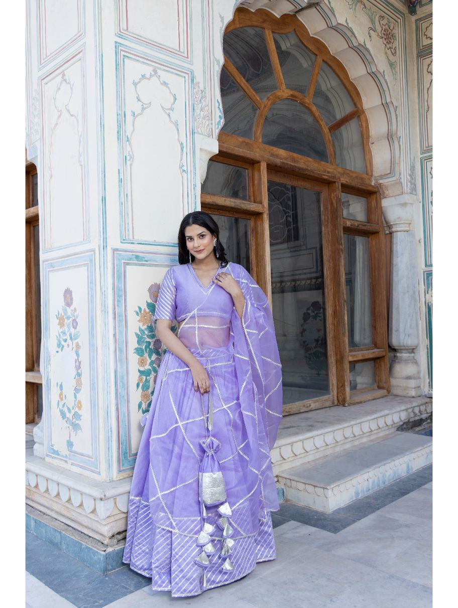 Pomcha Jaipur - MIMOSA LILAC LEHENGA SET