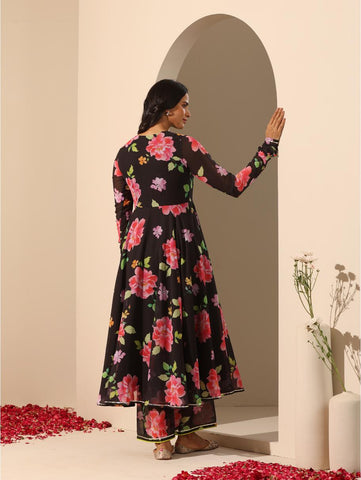 Pomcha Jaipur - GUL GULABI PHOOL ANARKALI SET