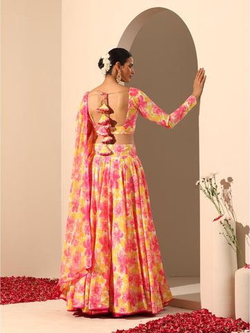 Pomcha Jaipur - GUL RANGREZ LEHENGA SET