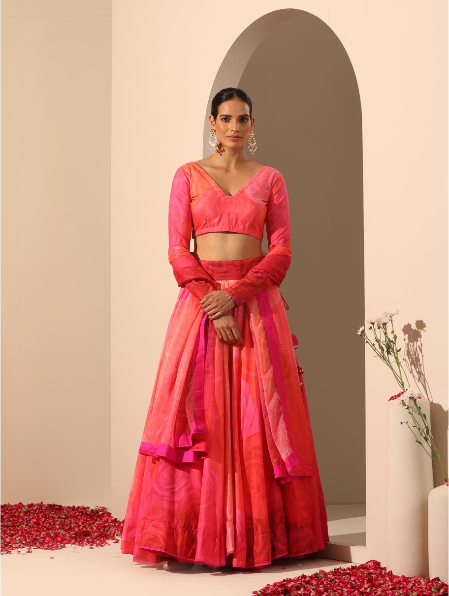 Pomcha Jaipur - GUL BAHAAR LEHENGA SET