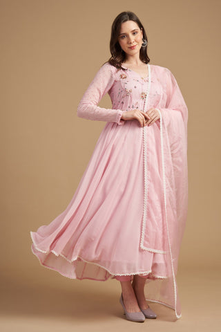 Pearl-Elegance Anarkali Set