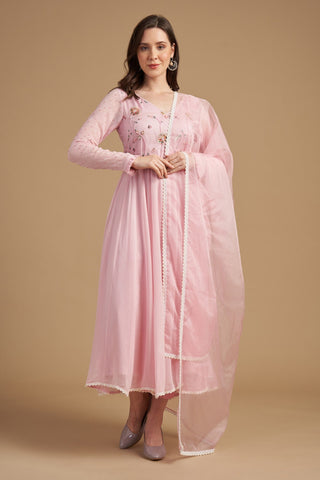 Pearl-Elegance Anarkali Set