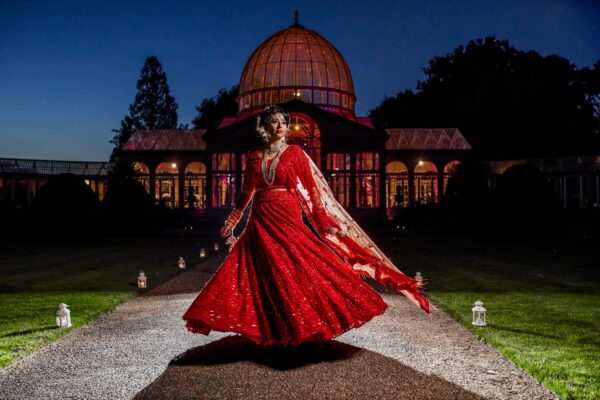 Bride in red and lengha - Dina Kashap